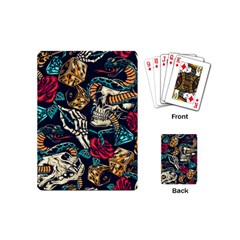 Vintage Art Tattoos Colorful Seamless Pattern Playing Cards Single Design (mini) by Wegoenart