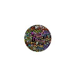 Graffiti Word Seamless Pattern 1  Mini Buttons by Wegoenart