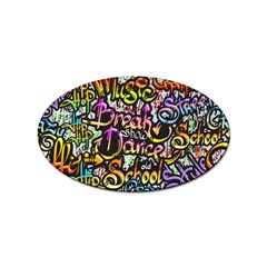 Graffiti Word Seamless Pattern Sticker Oval (100 Pack)