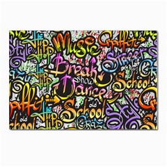 Graffiti Word Seamless Pattern Postcard 4 x 6  (pkg Of 10)