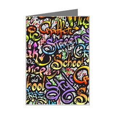 Graffiti Word Seamless Pattern Mini Greeting Card