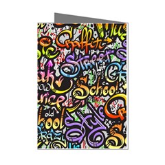 Graffiti Word Seamless Pattern Mini Greeting Cards (pkg Of 8) by Wegoenart