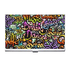 Graffiti Word Seamless Pattern Business Card Holder by Wegoenart