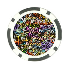 Graffiti Word Seamless Pattern Poker Chip Card Guard by Wegoenart