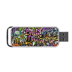 Graffiti Word Seamless Pattern Portable Usb Flash (two Sides) by Wegoenart