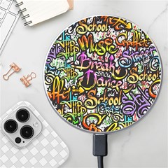 Graffiti Word Seamless Pattern Wireless Charger by Wegoenart