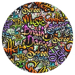 Graffiti Word Seamless Pattern Round Trivet by Wegoenart