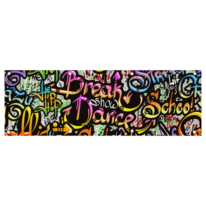 Graffiti Word Seamless Pattern Banner and Sign 9  x 3 