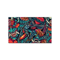 Vintage Tattoos Colorful Seamless Pattern Sticker (rectangular)