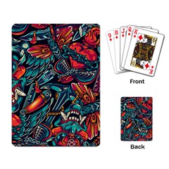 Vintage Tattoos Colorful Seamless Pattern Playing Cards Single Design (rectangle)