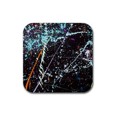 Abstract Colorful Texture Rubber Coaster (square) by Wegoenart