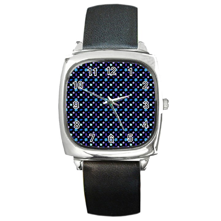 Electric Autumn  Square Metal Watch