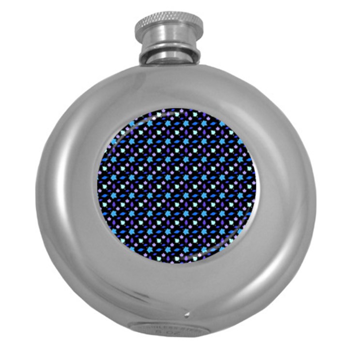 Electric Autumn  Round Hip Flask (5 oz)