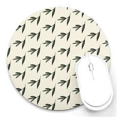 Minimalist Fall Of Leaves Round Mousepad by ConteMonfrey