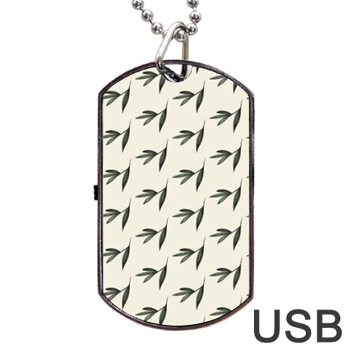 Minimalist Fall Of Leaves Dog Tag USB Flash (One Side)