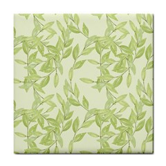 Watercolor Leaves On The Wall  Tile Coaster by ConteMonfrey