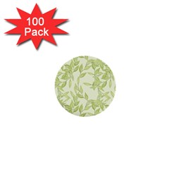 Watercolor Leaves On The Wall  1  Mini Buttons (100 Pack)  by ConteMonfrey