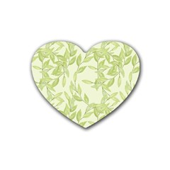 Watercolor Leaves On The Wall  Rubber Coaster (heart) by ConteMonfrey