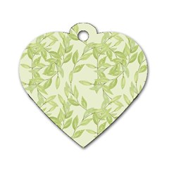 Watercolor Leaves On The Wall  Dog Tag Heart (one Side) by ConteMonfrey