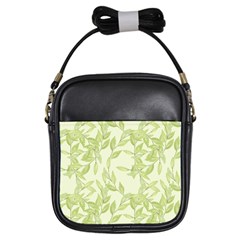 Watercolor Leaves On The Wall  Girls Sling Bag by ConteMonfrey