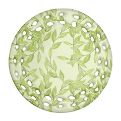 Watercolor Leaves On The Wall  Ornament (round Filigree) by ConteMonfrey