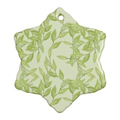 Watercolor Leaves On The Wall  Snowflake Ornament (two Sides) by ConteMonfrey