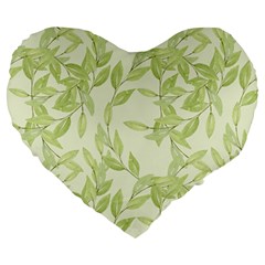 Watercolor Leaves On The Wall  Large 19  Premium Heart Shape Cushions by ConteMonfrey