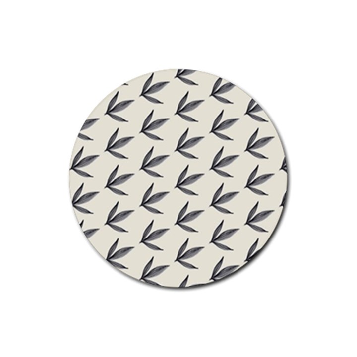 Minimalist Leaves Rubber Coaster (Round)