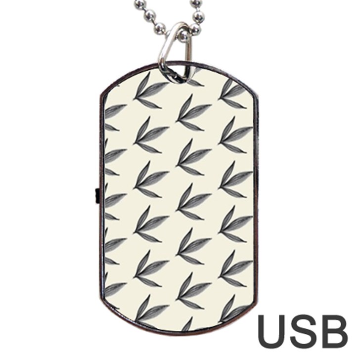 Minimalist Leaves Dog Tag USB Flash (Two Sides)