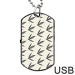 Minimalist Leaves Dog Tag USB Flash (Two Sides) Back