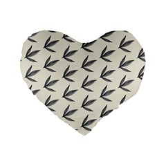 Minimalist Leaves Standard 16  Premium Heart Shape Cushions by ConteMonfrey