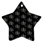 Black Cute Leaves Ornament (Star) Front