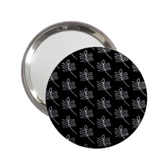 Black Cute Leaves 2 25  Handbag Mirrors by ConteMonfrey