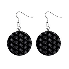 Black Cute Leaves Mini Button Earrings by ConteMonfrey