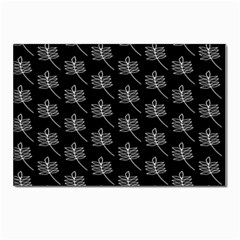 Black Cute Leaves Postcard 4 x 6  (pkg Of 10) by ConteMonfrey