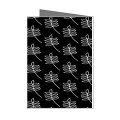 Black Cute Leaves Mini Greeting Cards (pkg Of 8) by ConteMonfrey