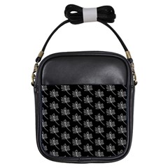 Black Cute Leaves Girls Sling Bag by ConteMonfrey