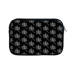 Black Cute Leaves Apple Ipad Mini Zipper Cases by ConteMonfrey