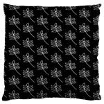 Black Cute Leaves Standard Flano Cushion Case (Two Sides) Back