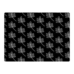 Black Cute Leaves Double Sided Flano Blanket (mini)  by ConteMonfrey