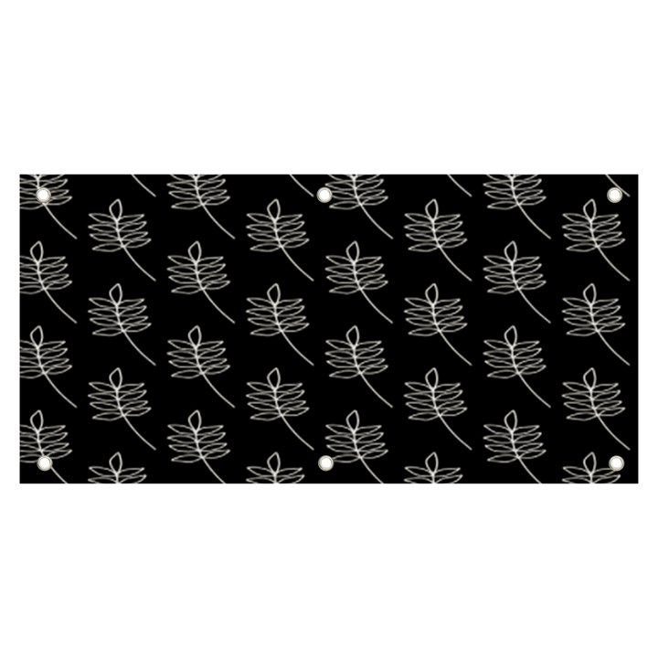 Black Cute Leaves Banner and Sign 6  x 3 