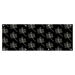 Black Cute Leaves Banner And Sign 8  X 3  by ConteMonfrey