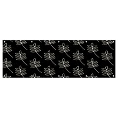 Black Cute Leaves Banner And Sign 12  X 4 