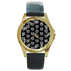 Sign Of Spring Leaves Round Gold Metal Watch by ConteMonfrey