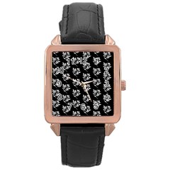 Sign Of Spring Leaves Rose Gold Leather Watch  by ConteMonfrey