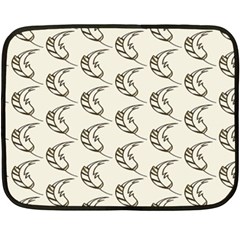 Cute Leaves Draw Double Sided Fleece Blanket (mini)  by ConteMonfrey