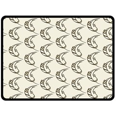 Cute Leaves Draw Fleece Blanket (large)  by ConteMonfrey