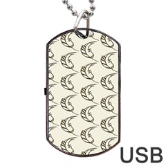 Cute Leaves Draw Dog Tag Usb Flash (two Sides) by ConteMonfrey