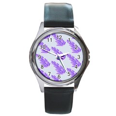 Cute Lavanda Blue Round Metal Watch by ConteMonfrey