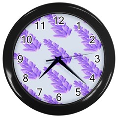 Cute Lavanda Blue Wall Clock (black) by ConteMonfrey